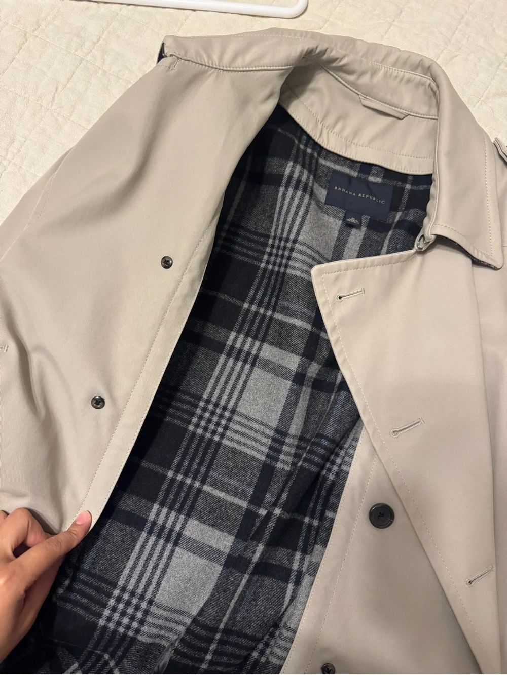 Banana Republic Men's Double-Breasted Trench Coat - Khaki
